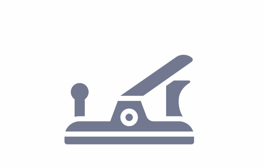 Lehren- und Vorrichtungsbau Symbolgrafik einer Spannvorrichtung – steht für Spanntechnik, Vorrichtungsbau und Montagelösungen im Werkzeugbau bei weba.